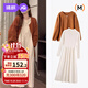 JOYNCLEON maternity fashion suit corduroy dress knitted two-piece winter orange L Jtz154896