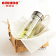 Omuda (Omuda) Omuda Doppelschichtkristallglas Tasse männlicher und weiblicher Universal Water Cup Business Cup Doppelschicht Hitze-isoliertes Tasse mit Deckel tragbarer Tea Tasse Frauenbecher OSB828 Silber Deckel 350 ml