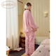 Gukoo pajamas for women winter Disney and Mary Cat joint plush warm and sweet leopard print women's home wear set D peach pomelo set S