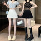 GIOIO woolen high-waisted pleated skirt for small women 2025 autumn and winter new age-reducing versatile short skirt slimming A-line skirt off-white M waist 68 (98-108Jin Jin is equal to 0.5 kg)