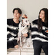Beiyan Half Velvet Couple Pajamas for Men and Women New Autumn and Winter Striped Coral Velvet Warm Home Clothing Casual Outerwear Suit F60621 Men's L