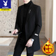 Playboy Autumn and Winter Men's Windbreaker Mid-Length Korean Slim Wool Woolen Coat Handsome and High-end Long Woolen Coat F20 Gray Cotton Thickened XL (115-130Jin Jin is equal to 0.5kg)
