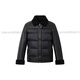 HAZZYS 2025 Autumn New Men's Lapel Leather Down Jacket Top Official Authentic Black L 175/96A 48