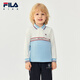 FILA children's clothing long-sleeved T-shirt 2025 winter new style boys and girls long-sleeved POLO collar top innocent blue-LB 130