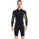 New 1.5MM wetsuit long-sleeved shorts one-piece warm wetsuit men's snorkeling surfing Lycra sunbathing suit men's black M
