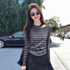 Su Yuwei old money style gray striped hollow knitted bottoming shirt for women in autumn and winter, high-end slim fit inner sweater, shoulder top, dark gray stripes, follow the store - free shipping insurance S (80-95Jin Jin is equal to 0.5kg)