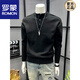 ROMON Henry Collar Gray Sweater Retro High Street Solid Color Autumn Sweater Men's Simple Design Lazy Casual Style Gray M 100-120Jin Jin equals 0.5 kg