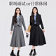 Age-reducing college style formal occasion suit skirt formal college student teaching interview speech defense suit two-piece suit four-button_black suit + blue shirt + skirt_free belt S