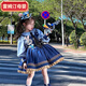 Remtin Rabbit Police Officer Lolita Girls Princess Dress Children's Spring and Autumn Dress Girls Judy Clothes Dress Only Shirt + Skirt 100