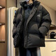 Down jacket men's winter 2025 new autumn and winter style trendy bread coat loose winter clothing trendy brand thickened jacket black 3XL
