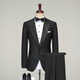 Guillaume de Mons Aojia Tuxedo Wool Suit Complete Set Men's Black Groom Wedding Dress Host Banquet Suit Men's Black Top + Pants + Vest 48