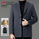 KBXNG Jinba winter double-sided wool men's coat suit collar mid-length liner jacket middle-aged men's wear 8669 black (removable liner) M 170/48