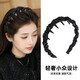 Princess of Paris Headband for Women 2025 New Light Luxurious Pressed Hair Headband Temperament Small Fragrance Style Beaded Wrap Hair Bundle Headband Princess of Paris Hairband Black 1 pc
