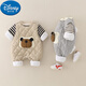 Disney (Disney) baby autumn and winter quilted split suit for men and women, thickened cotton jumpsuit, overalls, two-piece set for going out, gray, pure cotton lining, 73cm, suitable for 12-17 Jin Jin equals 0.5 kg