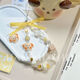 Original design cute yellow toast puppy kitten mobile phone lanyard ccd lanyard camera pendant bow small dog