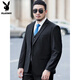 Playboy Plus Size Suit Men's Suit Plus Fat Plus Slim Fit Suit Jacket Business Formal Wear Professional Wedding Dress Black Jacket + Pants + Vest + Shirt 7XL 210/(245-260Jin Jin is equal to 0.5 kg)