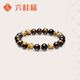 Liuguifu Jewelry Gold Transfer Bead Bracelet for Men and Women Tiger Eye Stone Small Gold Beads Pure Gold Bracelet Birthday Gift