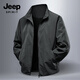 JEEP SPIRIT Light Business Jacket 2025 Autumn New Wear-resistant Casual Versatile Stand Collar Jacket 8988 Black XL