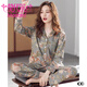 Modal [same style for counter] pajamas women's spring and autumn pure cotton long sleeve cotton large size new thin home clothing set 9906 (175/XXL size) recommended to wear weight 140-160
