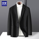 ROMON Woolen Suit Men's Autumn and Winter Business Casual Single Suit Coat Warm Jacket Men 2079 Black 4XL
