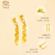 Chinese jewelry gold earrings pure gold 999 tassel earrings earrings girlfriend birthday gift earrings wedding anniversary gift to my wife pure gold earrings 1.15g