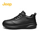 Jeep Men's Shoes Winter 2025 New Genuine Leather Commuting Business Casual Leather Shoes Men's Thick-soled Heightening Sports Shoes Black (Sports Code) 43 (265mm)
