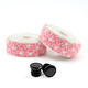Qiyaobang Cherry Blossom Pink Handlebar Wrapping Bandage Anti-slip Shock Absorbing Wear-Resistant Bicycle Curved Handle Adhesive Bandage White Pink Cherry Blossom (Two Rolls + Handle Blocking + Sealing Glue)