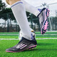 Cristiano Ronaldo F50 football shoes Mercurial 19AG long spikes for men and women, children, adults, low-top grass training non-slip breathable shoes, black pink plum spikes--Zhuo's 966 37