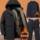 Hengyuanxiang dad winter coat outer suit middle-aged velvet thickened cotton coat men's middle-aged and elderly 50-year-old 60-year-old grandfather set (plus velvet) gray + pants L 175/88A suitable for 95-115 Jin Jin equals 0.5 kg