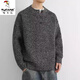 Woodpecker (TUCANO) 2025 new sweater gray American retro Henry collar sweater men's winter lazy style knitted sweater cl QCC-B111-MZ-K82 dark gray XL