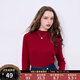 Fairy's Pocket Autumn New Women's Pullover Sweater Simple Slim Long-Sleeved Outer Top Playful Red (Small Turtle Collar) L