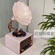 Jinmo Retro Mini Gramophone Large Speaker Bluetooth Small Audio Antique Speaker Multifunctional Creative Gift Ornament 908 908 White - Rotating Turntable - Song U Disk