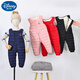 Disney (Disney) children's clothing for boys and girls, infants and young children, cotton quilted overalls, children's velvet thickened warm cotton jumpsuits, pink, 80cm, size 80 (suitable for babies 1-2 years old)
