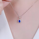 Tingliang 0.6 carat Sri Lankan natural sapphire pendant for women in 18k gold set with diamonds for Qixi Festival with 18K gold necklace