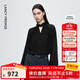 Langzi Design Fashion Hollow Stand Collar Top Lantern Sleeve Black Shirt 2025 Winter New Style Black 2 S