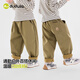 嘟嘟家儿童裤子加厚保暖冬装女童休闲裤冬款男童长裤宝宝加绒裤洋气时髦 军绿色 110