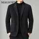 MAGIOPY luxury high-end brand men's wear removable down liner men's suit winter wear new middle-aged business casual suit black 2XL 185