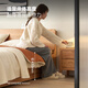 Élément original lit tout en bois massif lit boîte de rangement moderne simple lit double chambre principale grand lit petit appartement cadre de lit L701F couleur chêne-bûche 1,5*2,0 m lit boîte