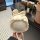 宝宝帽子春秋护耳帽可爱韩版纯棉系带宫廷帽婴幼儿出游包脸帽胎帽 米色_蝴蝶结 170 0-6个月帽围36-40cm_均码