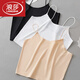 LangSha Ice Silk Seamless Anti-exposure Camisole Women's Underwear Bandeau Covering Breast Breathable Bottoming Short Tight Bra White (1 piece with spaghetti straps) One size fits all (recommended 70-110 Jin Jin is equal to 0.5 kg)