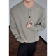 PTAT American retro Henry collar sweater for men in winter, high-end loose casual men's bottoming sweater for men Q7142 floral gray XL