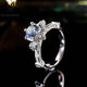 Pt950 platinum D color moissanite bud ring luxury six-claw crown group set vase 1 carat engagement diamond ring D-E/extreme white 1 carat LC/mirror flawless No. 8