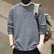 Jingulai American retro Henry collar sweater for men 2025 autumn and winter new style simple large size men's sweater sweater trendy brand dark gray S weight 90-110Jin Jin is equal to 0.5 kg