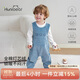 Happy Bear Boys overalls baby autumn corduroy jumpsuit baby girl spring and autumn pure cotton outing trousers