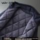 Walker Shop men's new autumn and winter cotton clothing, selected high-quality fabrics, light luxury business thickened warm hooded jacket for men, black XL/52