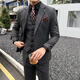 ROMON suit + vest + trousers suit slim fit suit wool professional wear dark gray 3XL