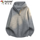 Woodpecker (TUCANO) sweater men's winter hooded loose sweater jacket retro thickened warm sweater men's foggy black gray XL