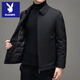 Playboy Hong Kong brand down jacket jacket for middle-aged and elderly men, loose coat, white duck down, removable inner liner for men, zipper style, navy blue, inner liner not removable, BF35 M 170 Recommended 100-120 Jin Jin equals 0.5 kg