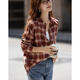 Demana Light Retro College Autumn Commuting Plaid Shirt Loose Meaty Small Temperament Shirt Women's Top