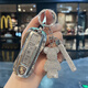 Yibin geeignet für Porsche Key Set New Cayenne 911macan Maca Paramela 718 Schnalle High-End-Schalenbeutel [Leichtes Luxus weiß] + Diamant geflochten